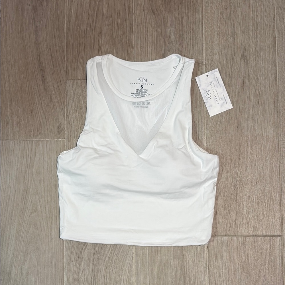 Klassy Network White Sleeveless Crop Tank